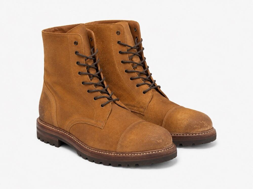 New Brunello Cucinelli Suede Lace Up Cap Toe Combat Boots Size 42EU/9US $1595.00